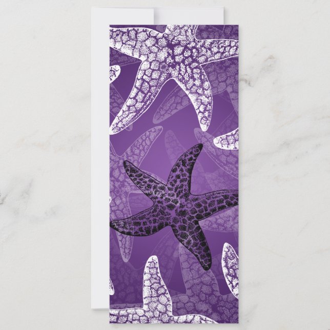 Beach Wedding Starfish Purple Invitation (Front)