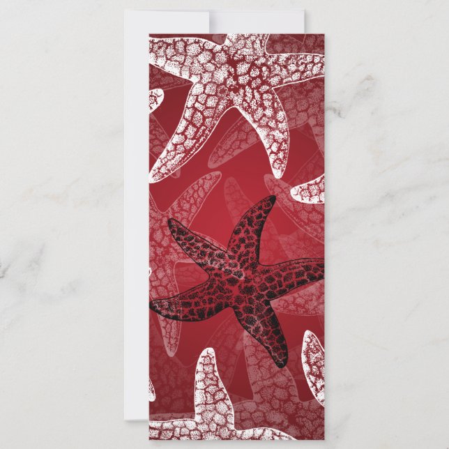 Beach Wedding Starfish Red Invitation (Front)