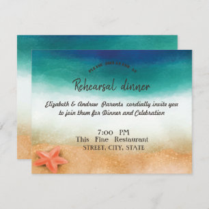 Beach Wedding, Starfish Rehearsal Dinner Invitation