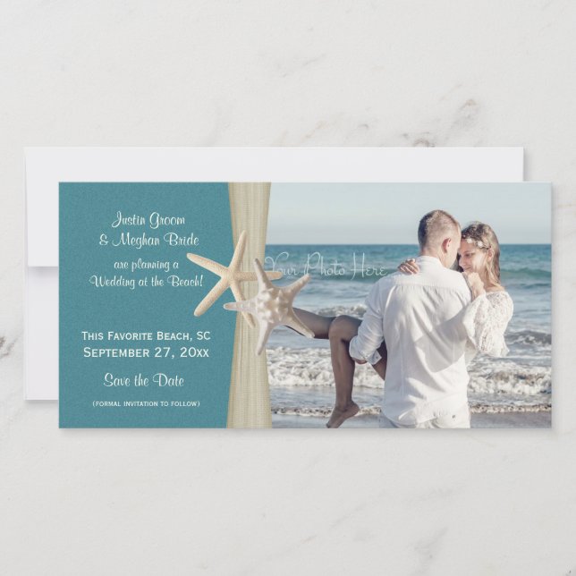 Beach Wedding Starfish Save the Date Photo (Front)