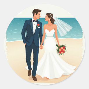 Beach Wedding Stickers