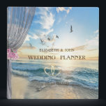 Beach Wedding Sunset, Curtain, Flowers Binder<br><div class="desc">Beach wedding planner.</div>