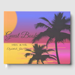 Beach  Wedding Sunset Guest Book