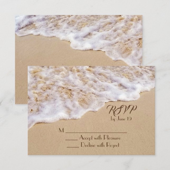 Beach Wedding Surf RSVP Enclosure Card (Front/Back)