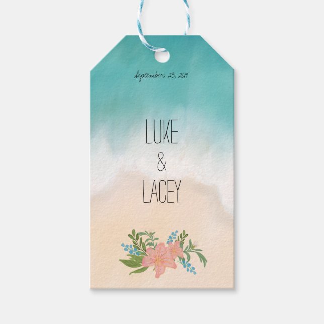 Beach Wedding tags for favours (Front)