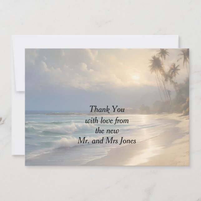 Beach Wedding Thank You Card (Front)