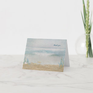 beach wedding thank you card