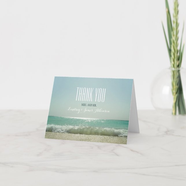 Beach Wedding Thank You  Cards (Front)