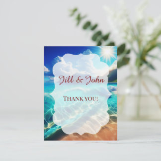 Beach Wedding Thank You Cards Note Tropical Ocean