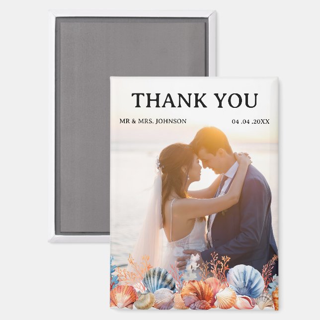 Beach Wedding Thank You Magnet (Front/Back)