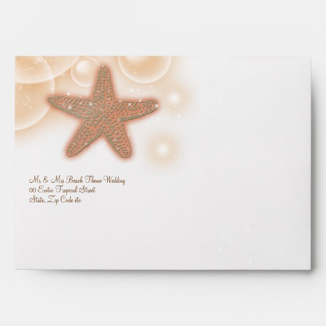 Beach wedding theme ~ elegant envelopes (Front)