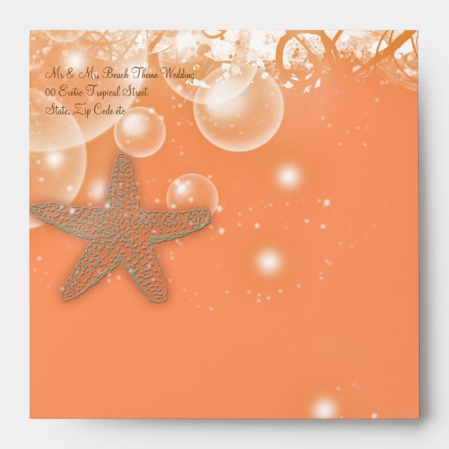 Beach wedding theme ~ elegant envelopes (Front)