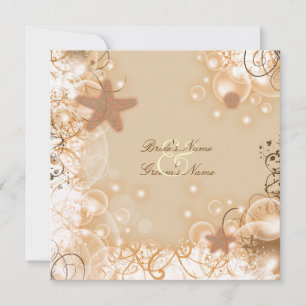 Beach wedding theme elegant party custom invitation
