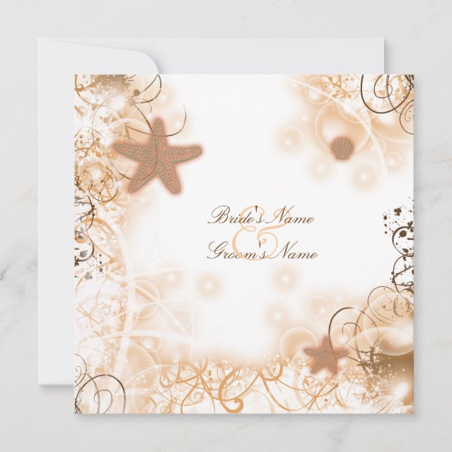 Beach wedding theme ~ elegant reception card (Front)