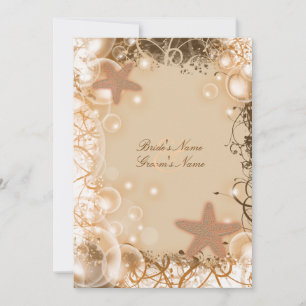 Beach wedding theme ~ elegant reception invitation