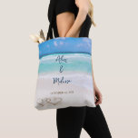 Beach Wedding Tote Bag<br><div class="desc">Perfect item for that Couple to Be!
For matching digital items, visit our Etsy Shop:
https://www.etsy.com/shop/BDPDesignsWeddings?ref=seller-platform-mcnav&search_query=BW001</div>