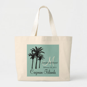 Beach Wedding Tote Bags Caribbean Palm Trees