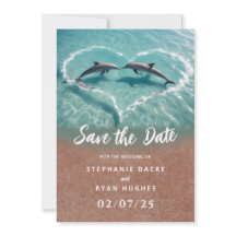 Beach wedding tropical save the date 