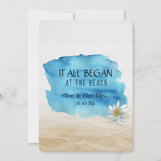 Beach Wedding Vow Renewal Ceremony invite (Front)