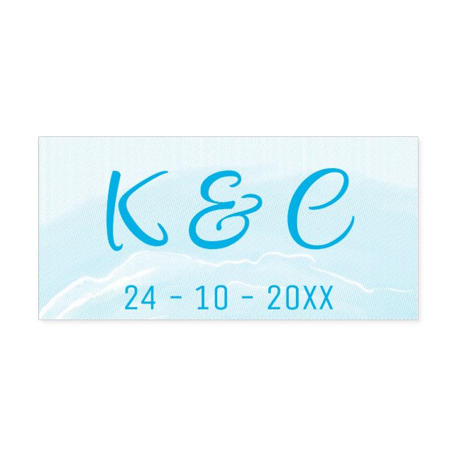 Beach Wedding Watercolor  Self-inking Stamp (Design)