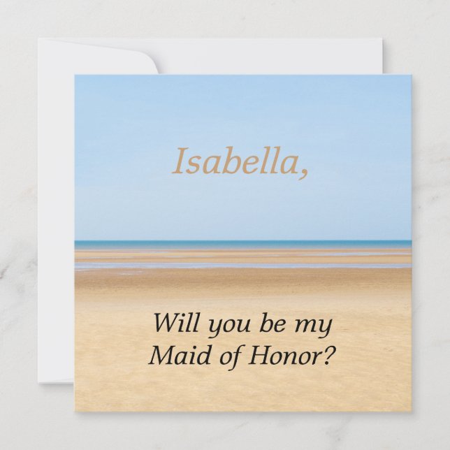 Beach Wedding Will You Be My Maid Of Honour Card (Front)