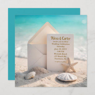 Beach Wedding With Sand Dollar Save The Date