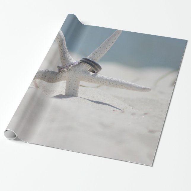 Beach Wedding Wrapping Paper (Unrolled)
