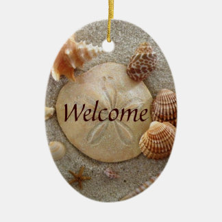 BEACH Welcome Sign Ceramic Ornament