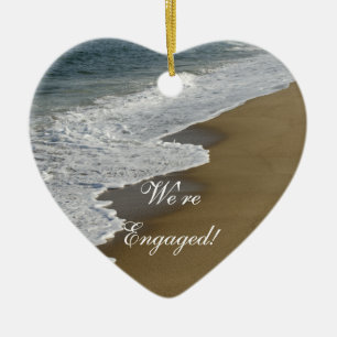 Beach We're Engaged Ceramic Ornament