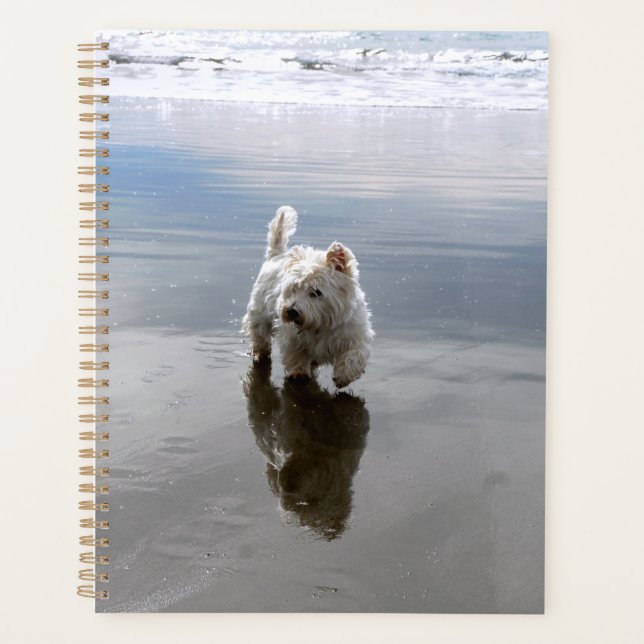 Beach Westie Reflection Photo Planner (Front)
