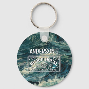 Beach Whitecaps Your Adventure Begins Keychain