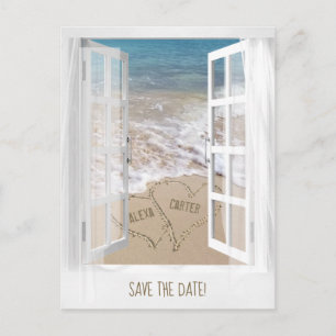 Beach Window Save the Date Postcard