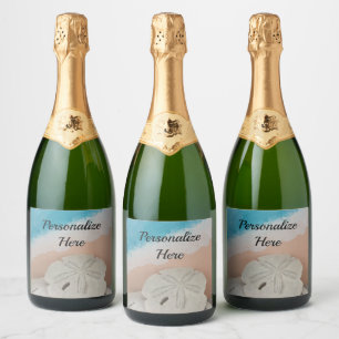Beach Wishes Seashells      Sparkling Wine Label