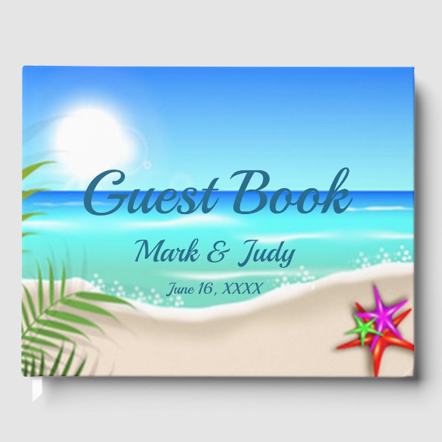 Beach With Colourful Starfish Guestbook (Front)