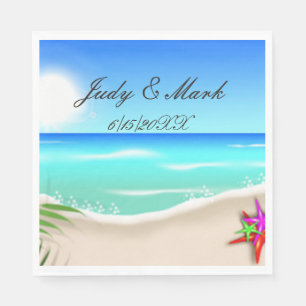 Beach With Colourful Starfish Paper Napkins