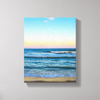 Beach with light waves image on canvas print