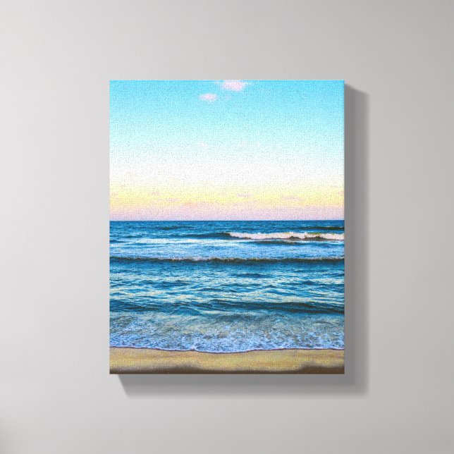 Beach with light waves image on canvas print (Front)