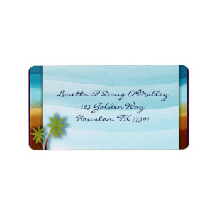 Beach with Palm Tree designer label