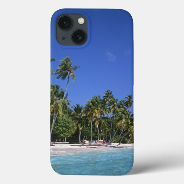 Beach with palm trees, Maldives Case-Mate iPhone Case (Back)