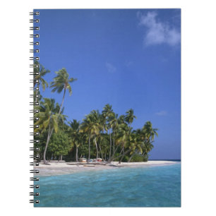 Beach with palm trees, Maldives Notebook