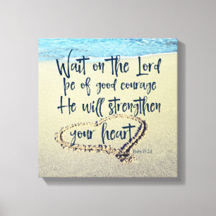 Beach with Psalms Scripture Canvas Print