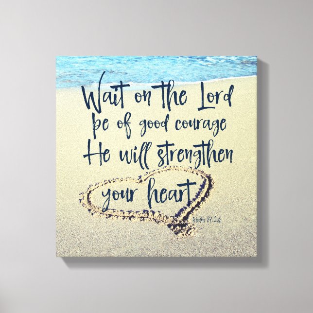 Beach with Psalms Scripture Canvas Print (Front)