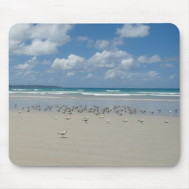 Beach with Seagulls Mouse Pad (Front)