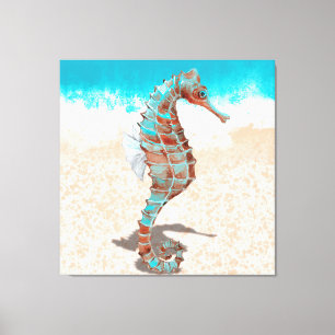 Beach with Seahorse Canvas Print