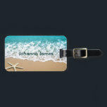 Beach With Starfish on Sand Luggage Tag<br><div class="desc">This summer design features a beautiful picture of a beach shore with sand and starfish. This photo is perfect for someone that enjoys the beach,  the summer season,  vacation and holiday. Fresh,  bright and colourful will put you in a good mood.</div>