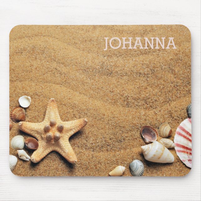 Beach With Starfish on Sand Mouse Pad (Front)