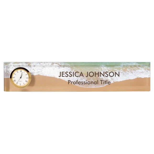 Beach with Waves Personalized Name Nameplate (Front)