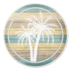 Beach Wood Nautical Palms - Yellow / Teal