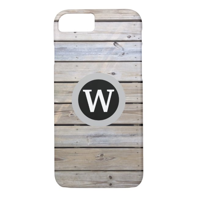Beach Wood Slats Monogram Case-Mate iPhone Case (Back)
