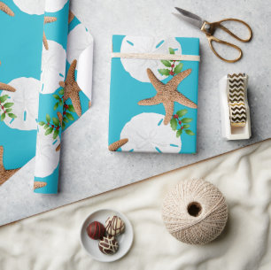 Beach Wreath Large Pattern Christmas Wrapping Paper